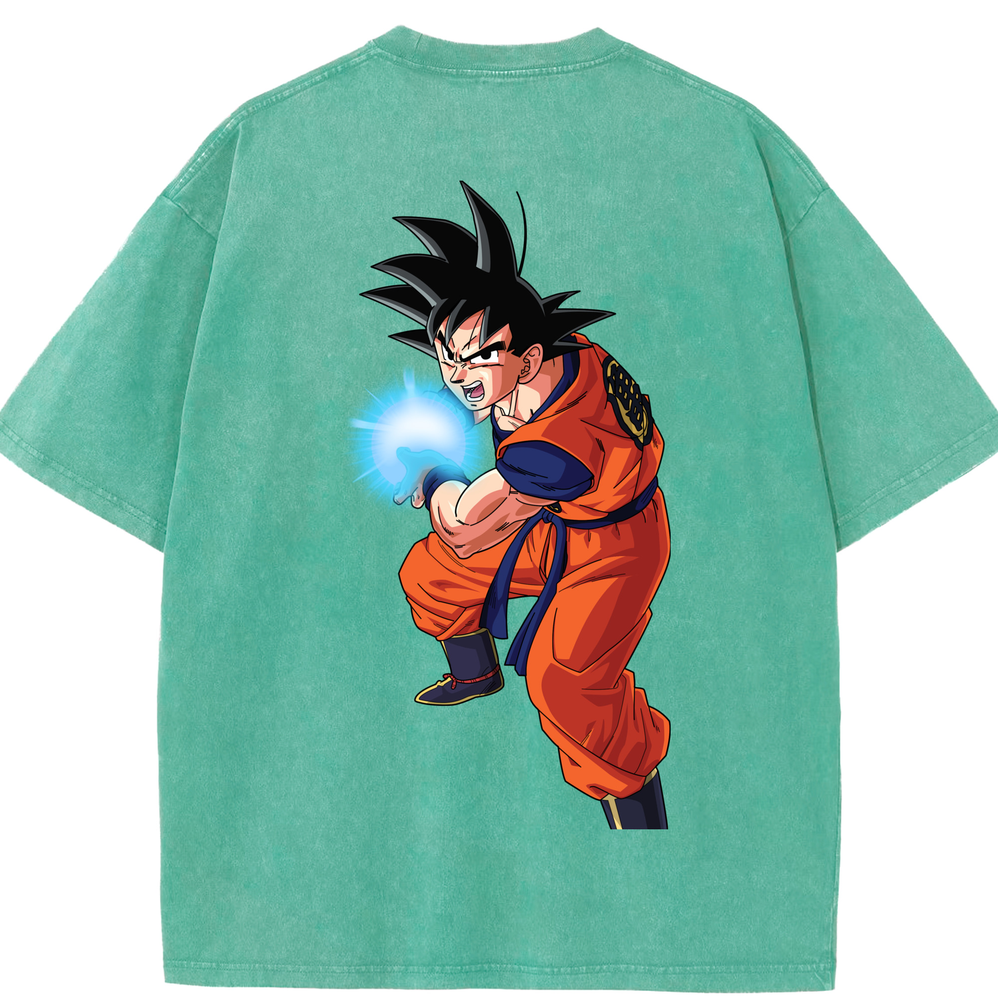 （画像用） ドラゴンボール 孫悟空（そん ごくう）Son Goku カカロット DRAGON BALL Kakarotto 綿100% ヴィンテージ風 半袖Tシャツ（背面プリント）